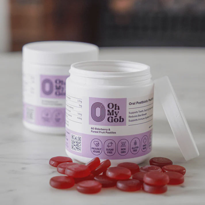 Oh My Gob Oral Postbiotic Pastilles - Elderberry & Forest Fruit 60Pcs