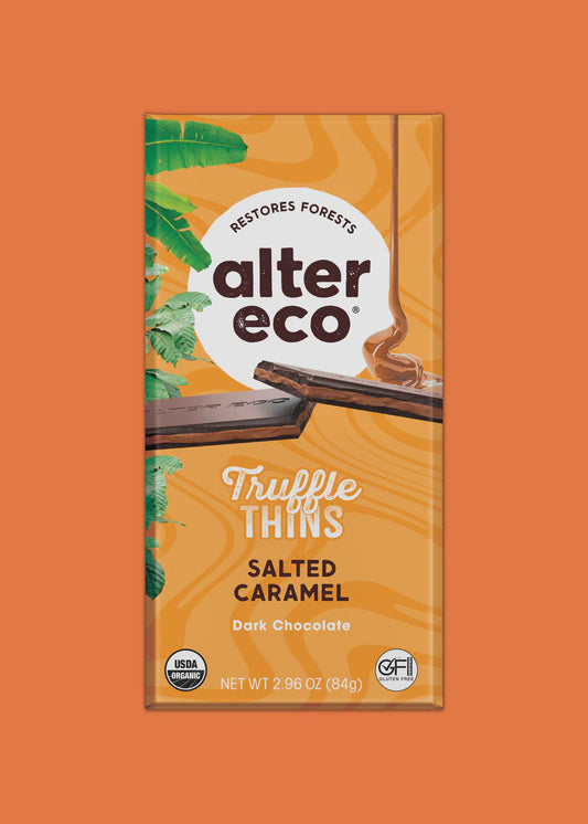 Alter Eco Truffle Thins Salted Caramel 84g