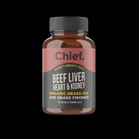 Chief Organic Beef Liver Heart & Kidney 120C