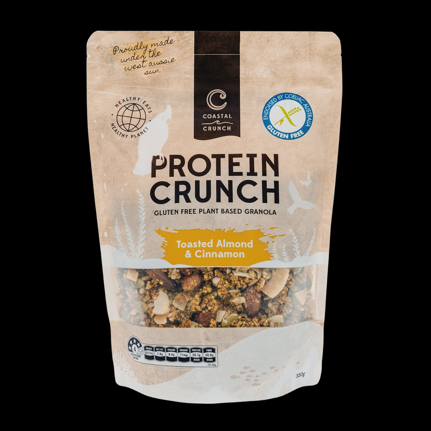 Coastal Crunch Protein Crunch Granola Toasted Almond & Cinnamon 320g