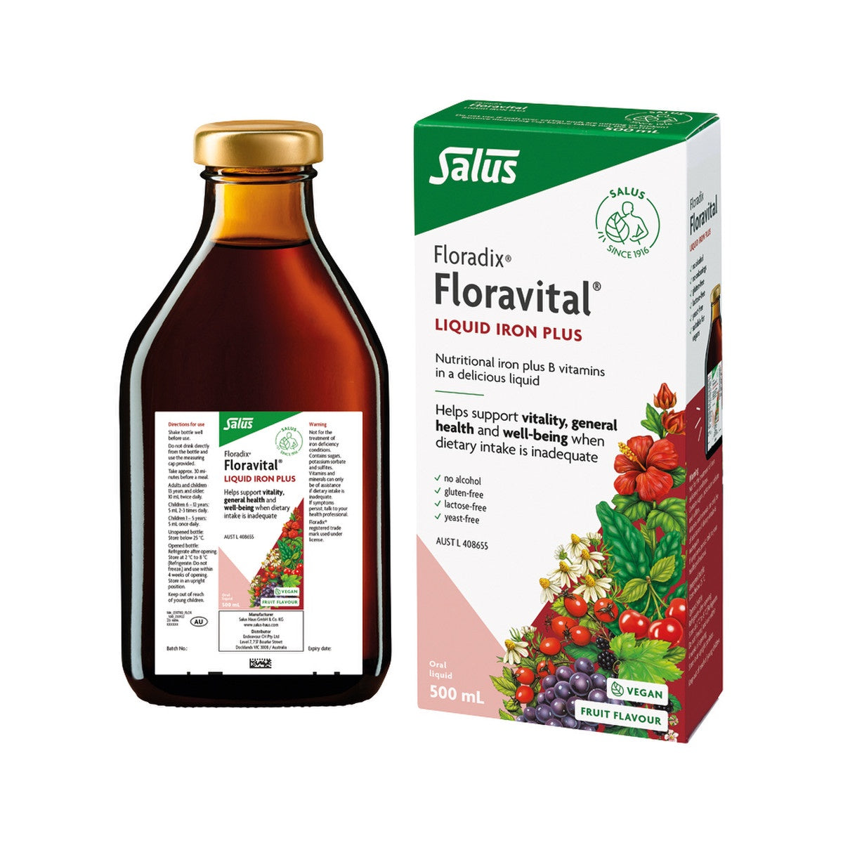 Floradix (by Salus) Floravital Liquid Iron Plus 500ml