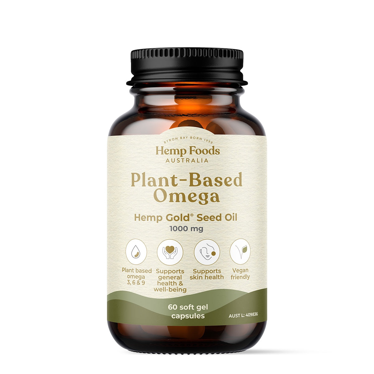 Hemp Foods Australia Plant-Based Omega with Hemp Gold Seed Oil 60C