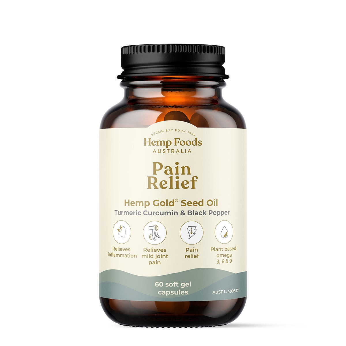 Hemp Foods Australia Pain Relief with Hemp Gold Seed Oil 60C