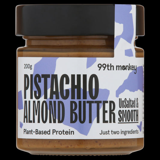 99th Monkey Pistachio Almond Butter Unsalted & Smooth 200g