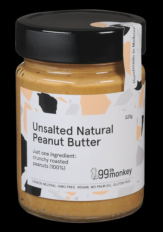 99th Monkey Unsalted Natural Peanut Butter 325g