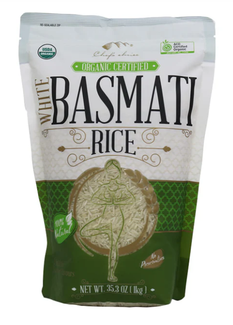 Chefs Choice Organic White Basmati Rice 1kg