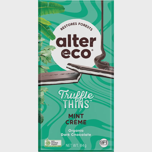 Alter Eco Chocolate Truffle Thins Mint Creme Dark 84g