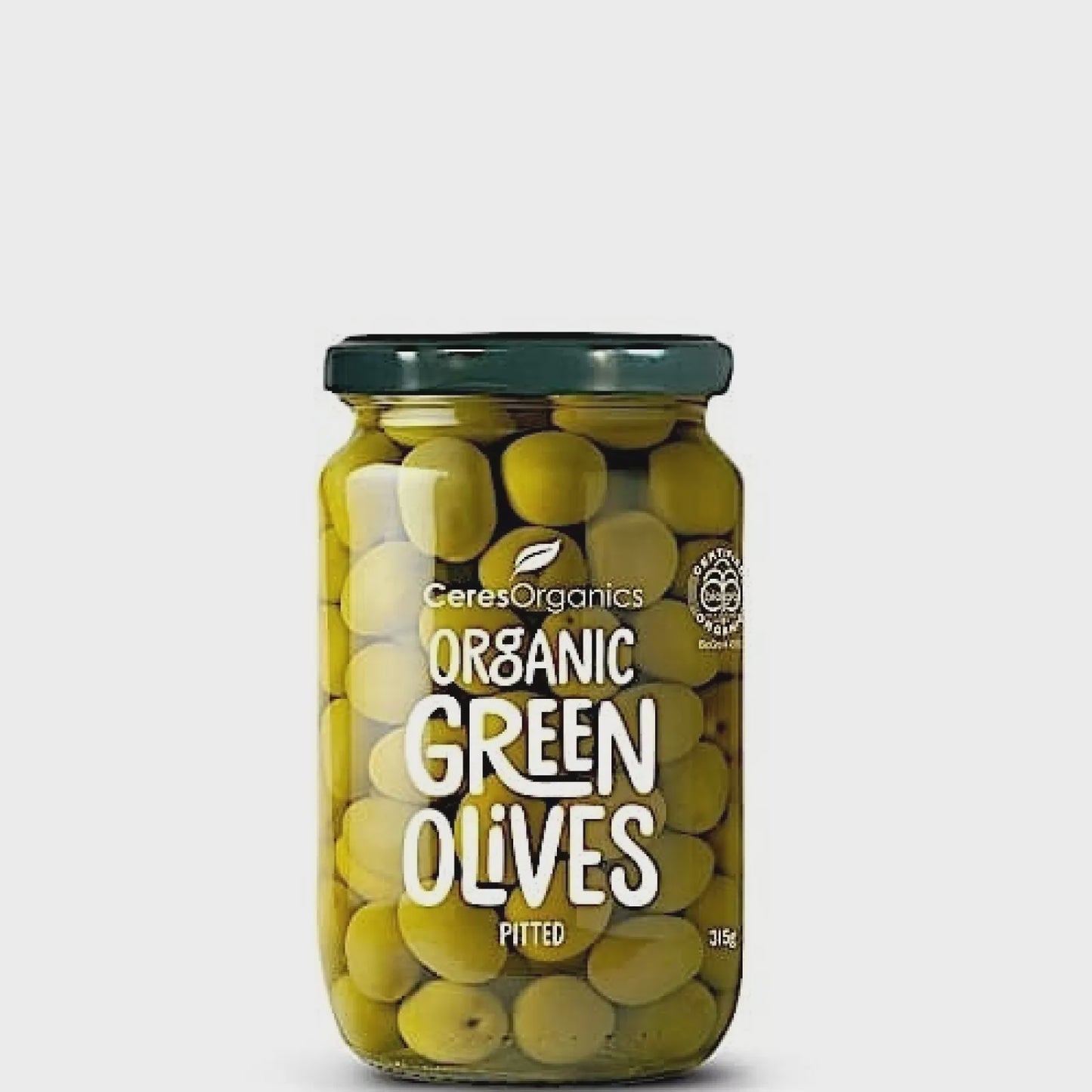 Ceres Organic Green Olives Pitted 315g