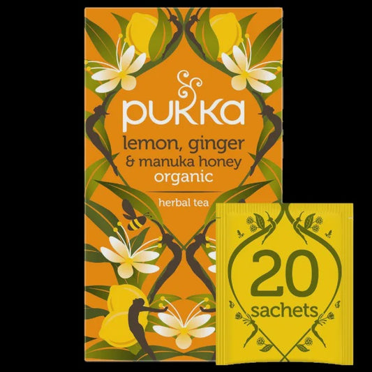 Pukka Herbs- Lemon Ginger & Manuka Honey Organic Herbal Tea