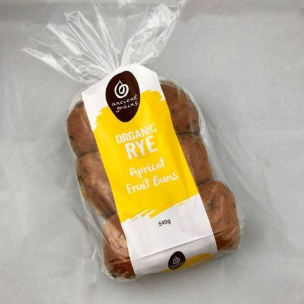 Raffles Ancient Grains Rye Apricot Fruit Buns (6 pack)