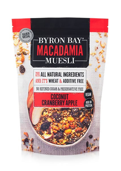 Byron Bay Macadamia Muesli Coconut Cranberry Apple