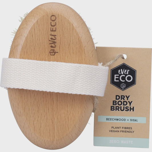 Ever Eco Dry Body Brush Beech Wood Handle Sisal Bristles