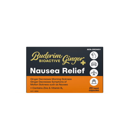 Buderim Ginger Bioactive+ Nausea Relief Capsules 20C