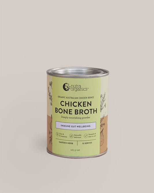 Nutra Organics Chicken Bone Broth Powder - Garden Herb 125g