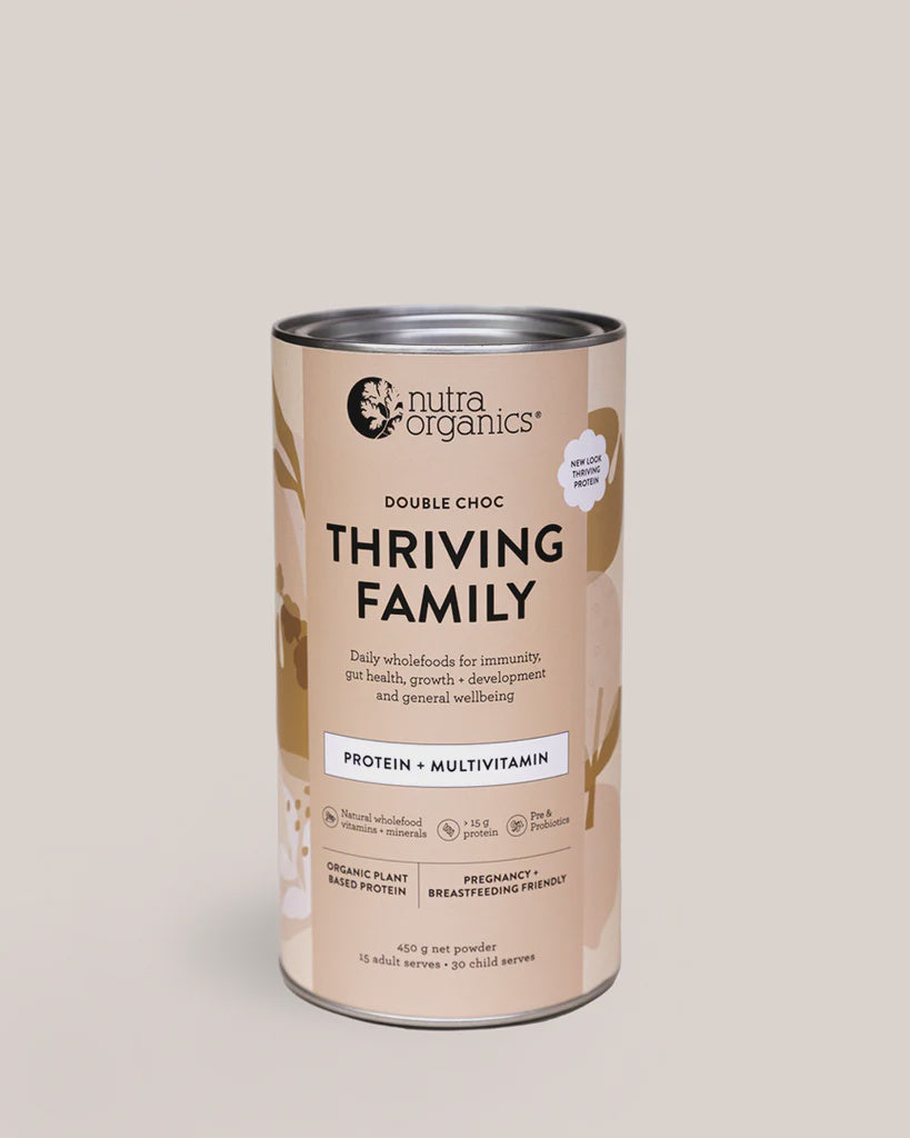 Nutra Organics Thriving Family Protein- Double Choc 450g